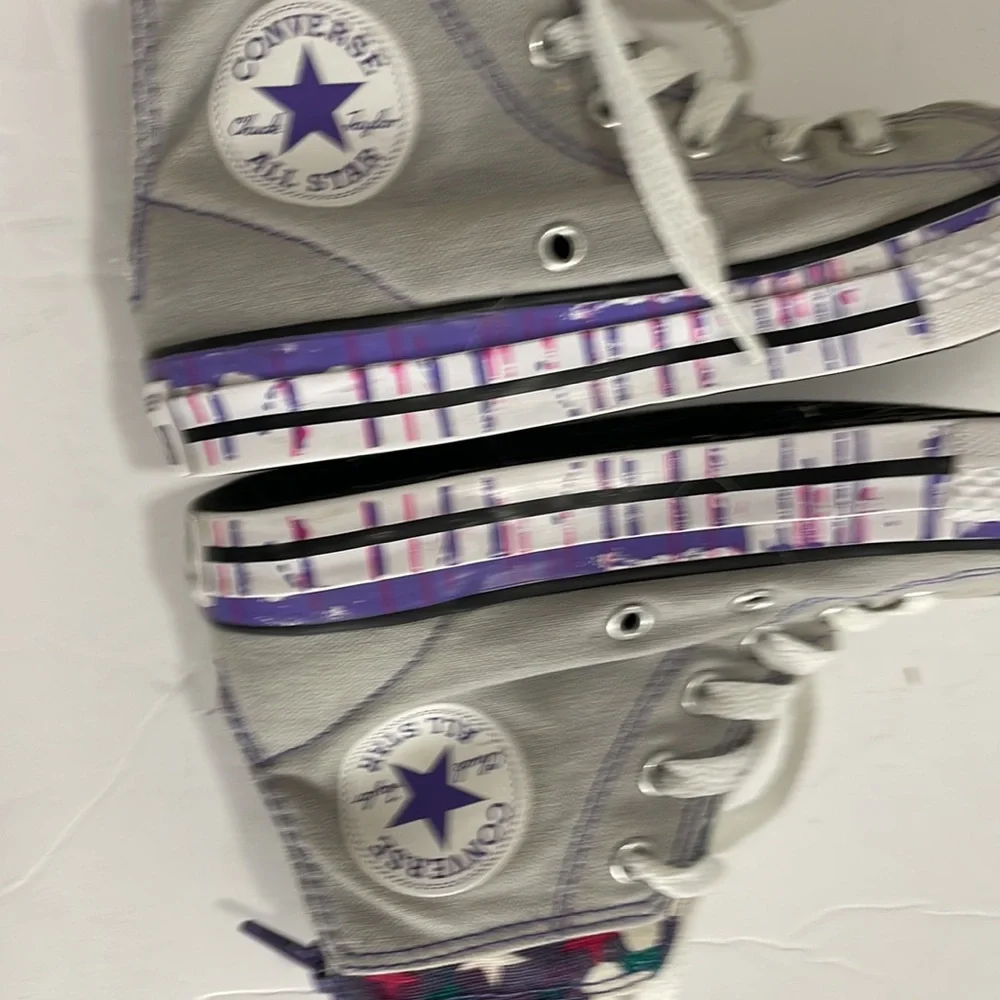Converse Chuck Taylor All Star Gray and Purple High Tops Size 1